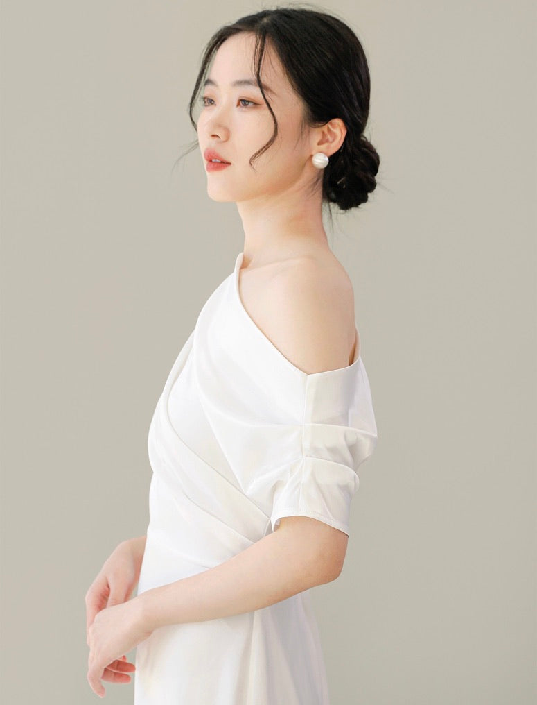 Toga Sleeve Maxi Dress in White