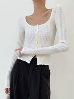 Load image into Gallery viewer, Waffle Cardigan in White
