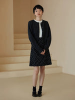Load image into Gallery viewer, Polka Dot Mid Skirt in Black
