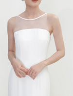 Load image into Gallery viewer, Sheer Panel Shift Gown in White
