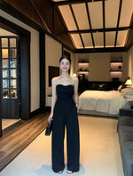 Load image into Gallery viewer, Bustier Pocket Maxi Jumpsuit in Black
