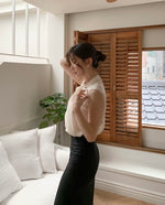 Load image into Gallery viewer, [Ready Stock] Korean Pussy Bow Sleeveless Blouse in Cream
