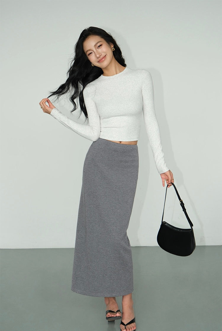 Classic Cropped Long Sleeve Top [4 Colours]