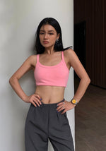 Load image into Gallery viewer, Classic Padded Cropped U Tank In Pink
