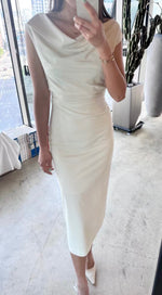 Load image into Gallery viewer, Korean Wide Shoulder Sheath Midi Dress [2 Colours]
