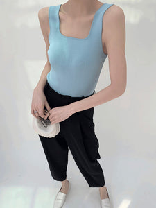 Square Knit Tank Top [2 Colours]