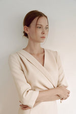 Load image into Gallery viewer, Korean Nova Tailored Dress in Cream
