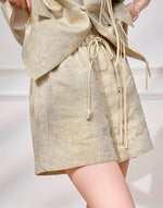 Load image into Gallery viewer, Tailored Pankou Top // Shorts in Khaki
