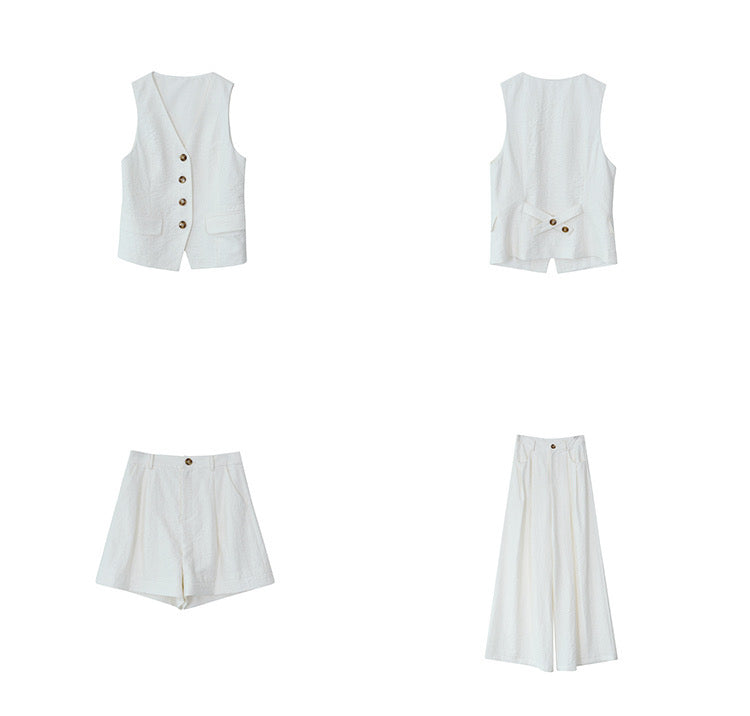 Crepe Vest + Shorts Set [2 Colours]