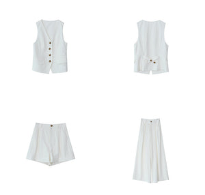 Crepe Vest + Shorts Set [2 Colours]