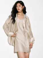 Load image into Gallery viewer, Tencel Blend Shift Dress in Champagne
