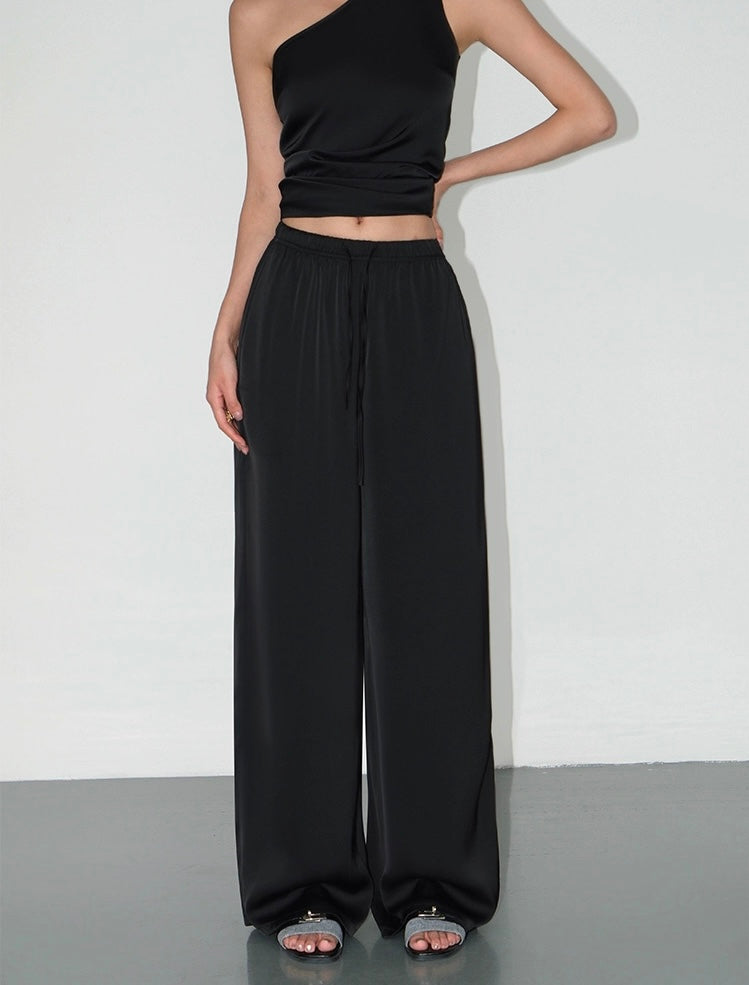 Satin Toga Top // Wide Leg Pants [2 Colours]