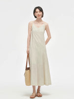 Load image into Gallery viewer, Spotted Cross Back Slip Dress in Cream
