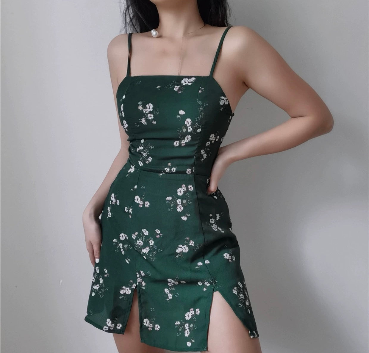 Castleton Floral Mini Dress in Green