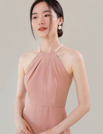 Load image into Gallery viewer, Beaded Cami Flare Midi Dress in Pink

