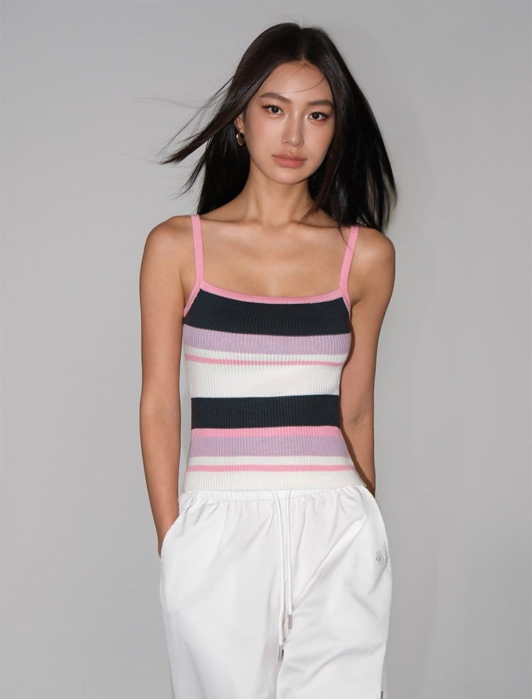 Light Knit Striped Camisole in Multi