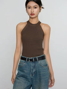 Cross Back Halter Tank Top [3 Colours]