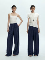 Load image into Gallery viewer, Chambray High Waist Pants in Navy
