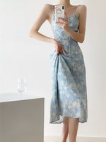 Load image into Gallery viewer, Watercolour Cami Midi Dress in Blue
