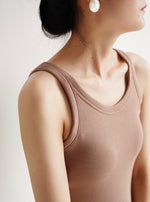 Load image into Gallery viewer, Classic Stretch Tank Top in Tan

