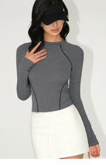 Load image into Gallery viewer, Contrast Stitch Long Sleeve Top [2 Colours]
