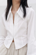 Load image into Gallery viewer, 2-Way Zip Shirt in White
