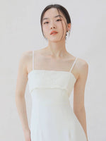 Load image into Gallery viewer, Lace Panel Cami Shift Dress in White
