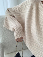 Load image into Gallery viewer, Textured Line Batwing Top in Beige
