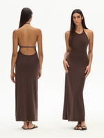 Load image into Gallery viewer, Padded Drop Back Stretch Halter Dress [2 Colours]
