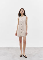 Load image into Gallery viewer, Tencel Mini Vest Dress // Shorts Set in Beige
