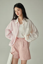 Load image into Gallery viewer, Duo Striped Oversized Shirt in Pink/White
