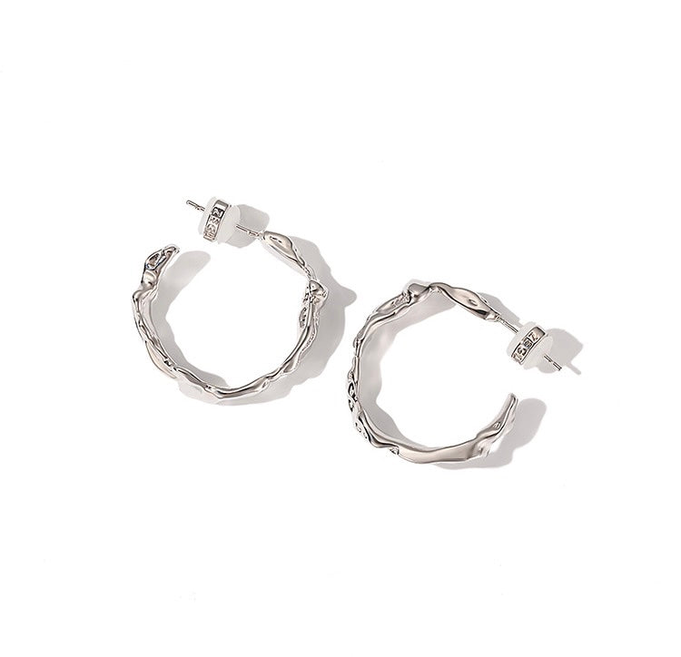 Textured C Loop Earrings