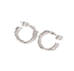 Load image into Gallery viewer, Textured C Loop Earrings
