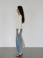 Load image into Gallery viewer, Line Stretch Cardigan in Cream
