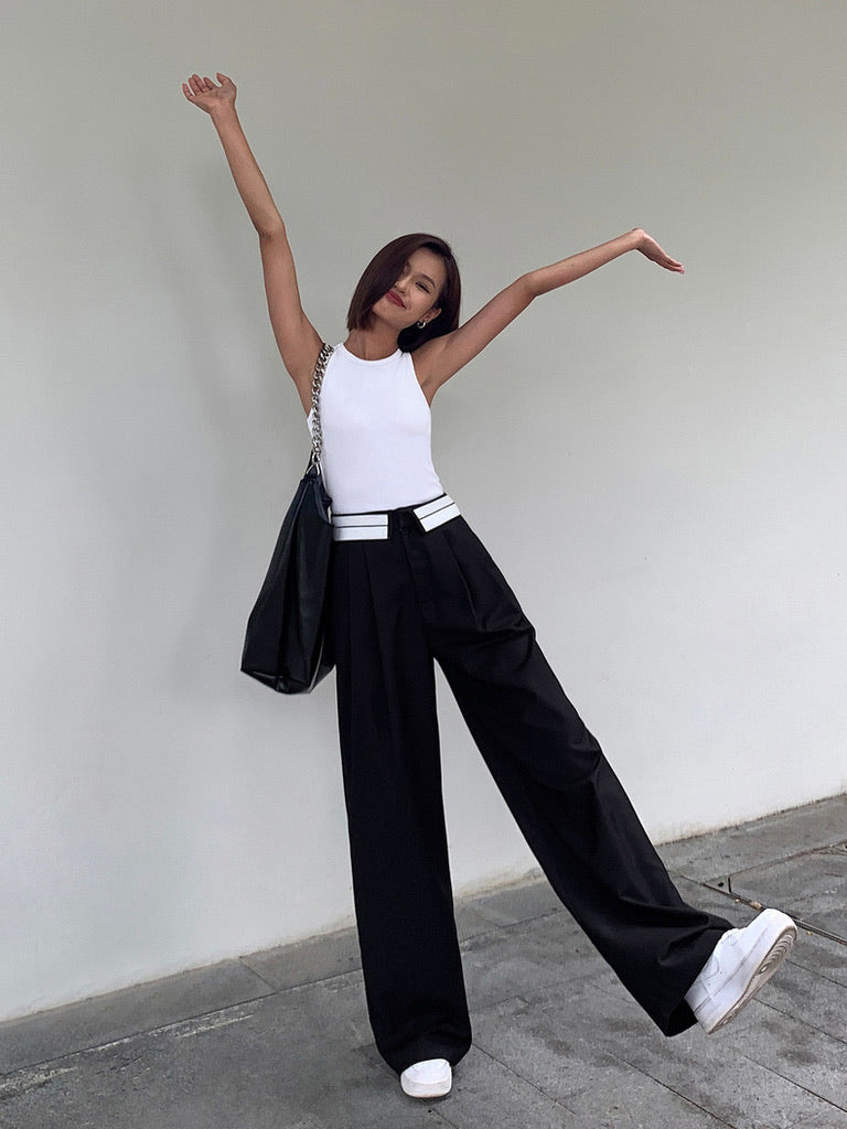 [Ready Stock] Contrast Wide Leg Trousers