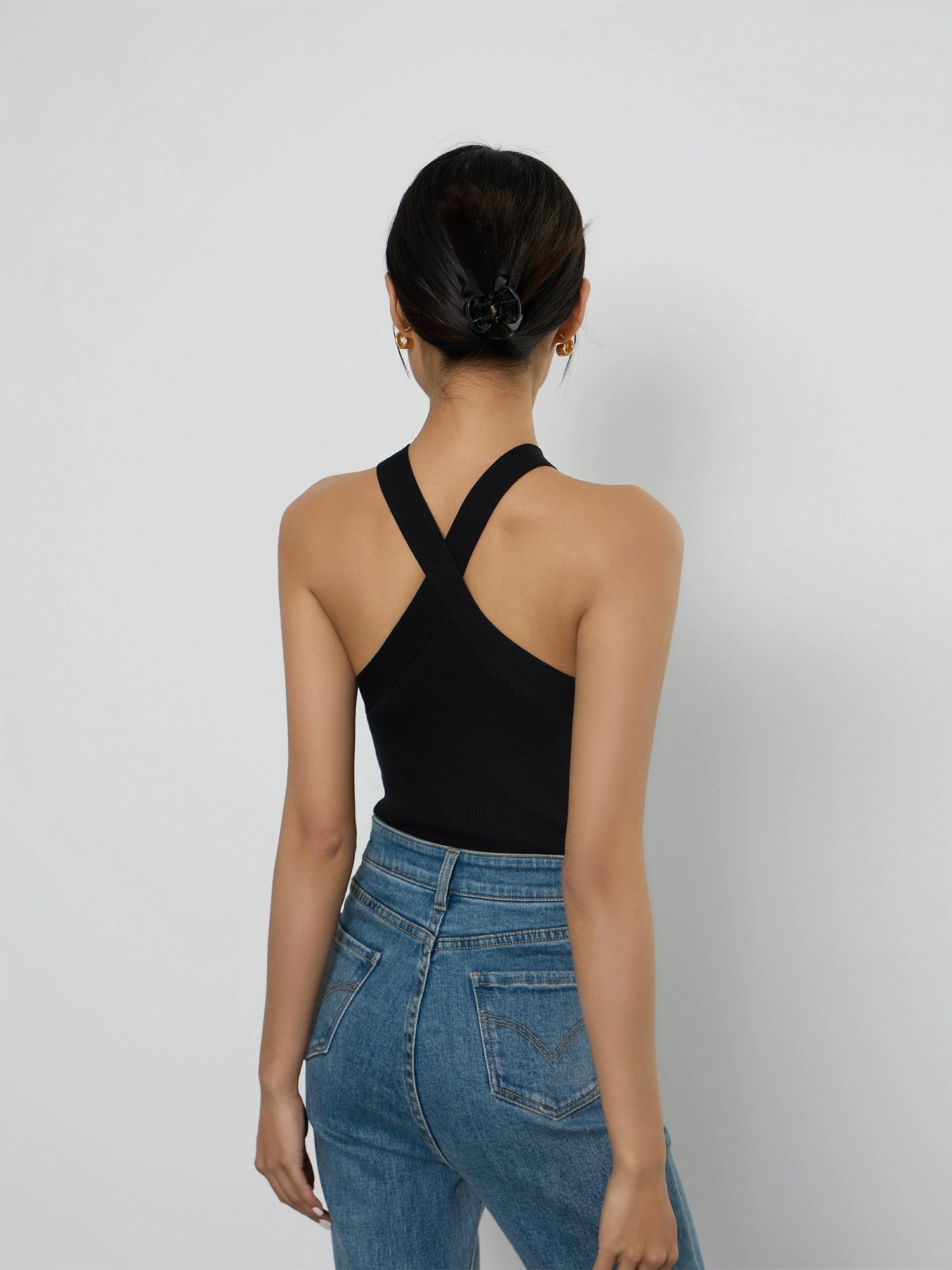 Cross Back Halter Tank Top [3 Colours]