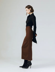 Sleek Maxi Skirt in Brown