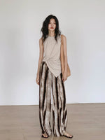 Load image into Gallery viewer, Sleeveless Drape Shirring Top in Beige
