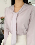 Load image into Gallery viewer, Korean Roi Tie Blouse [2 Colours]
