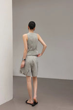 Load image into Gallery viewer, Tailored Vest // Short Set in Grey

