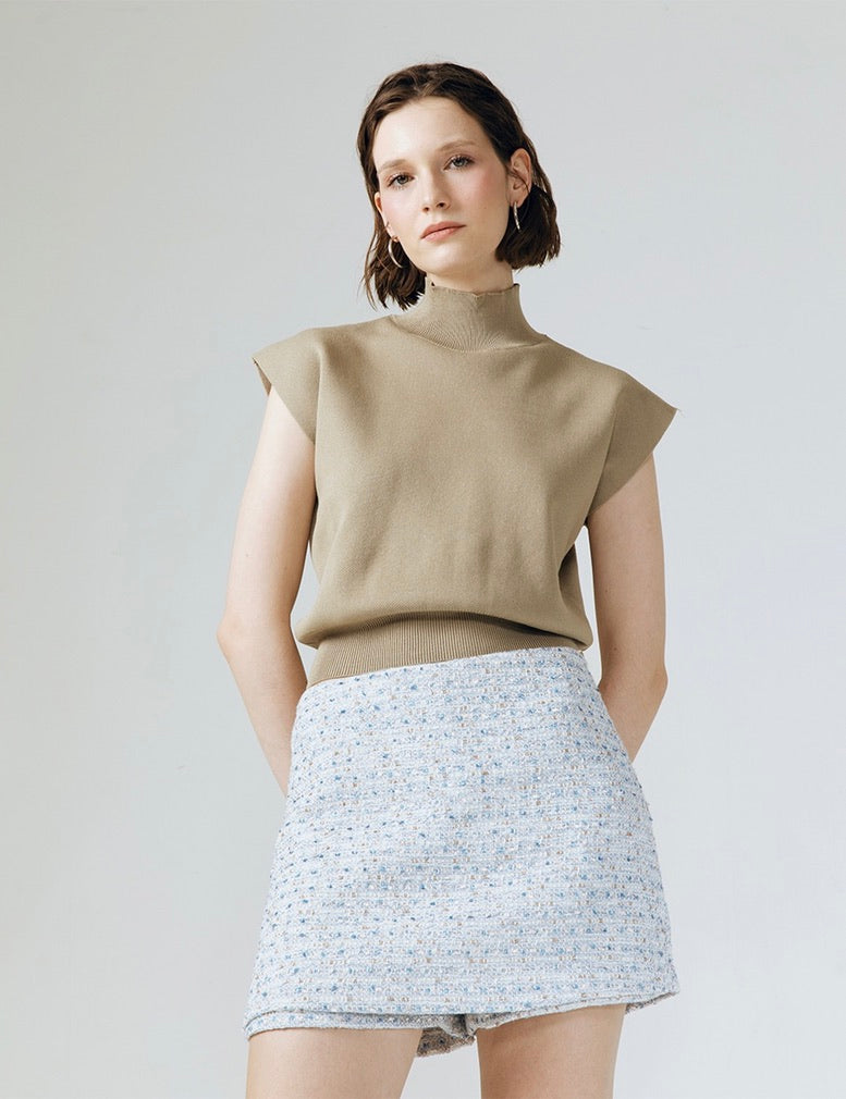 Glacier Tweed Skort in Blue