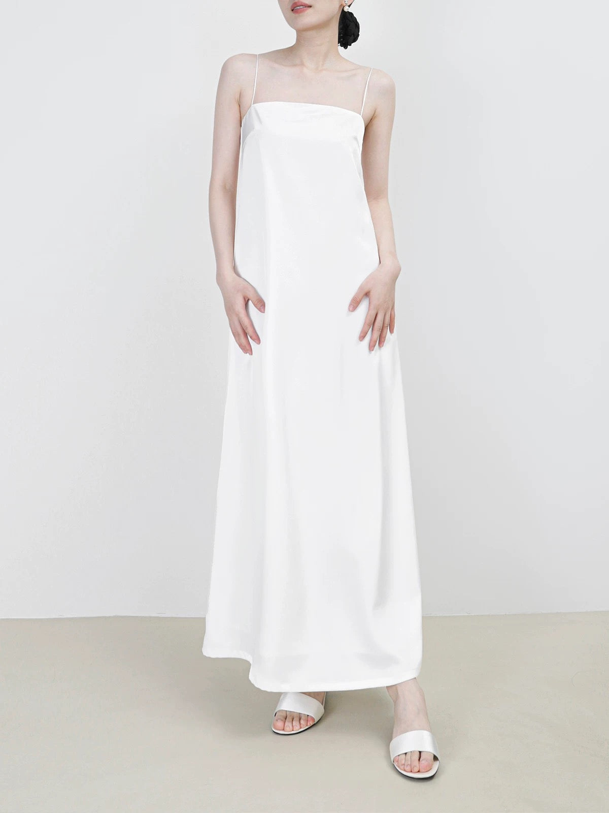 Cami Pocket Maxi Dress in White