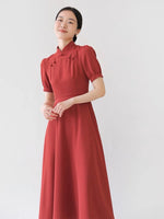 Load image into Gallery viewer, Valentina Cheongsum A-line Dress in Firecracker

