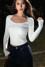 Load image into Gallery viewer, Curve Ribbed Knit Top in White
