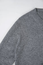 Load image into Gallery viewer, Classic Wool Blend Round Neck Cardigan in Grey

