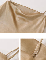 Load image into Gallery viewer, Textured Satin Slip Dress in Gold
