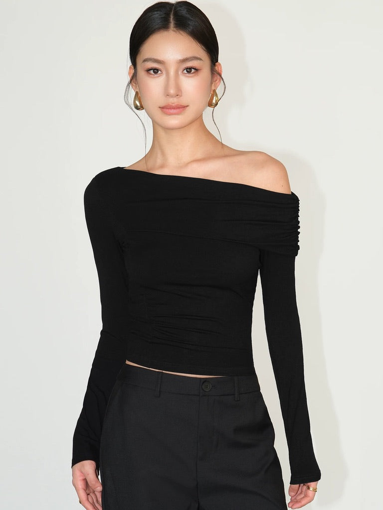 Off Shoulder Shirring Top [3 Colours]