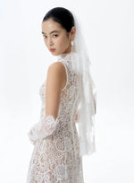 Load image into Gallery viewer, Sheer Lace Gown in White
