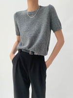 Load image into Gallery viewer, Woolly Knitted Top + Shawl Set in Grey
