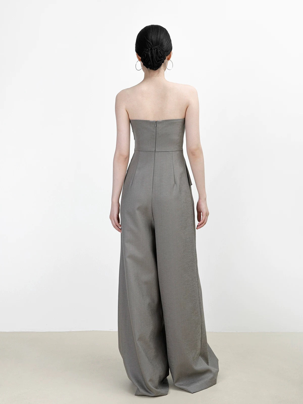 Bustier Pocket Maxi Jumpsuit in Grey